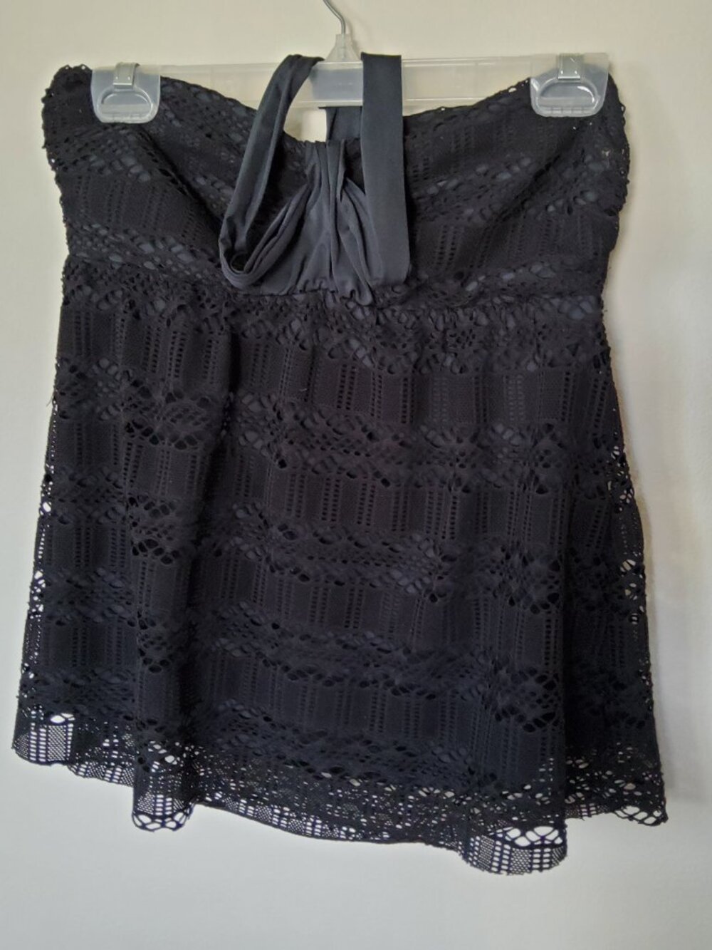 Antonio Melani Black Lace Tankini top size L